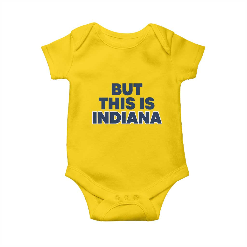 But This Is Indiana Baby Onesie Hoosier Basketball Fans Bold Blue and Gold TS02 Daisy Print Your Wear