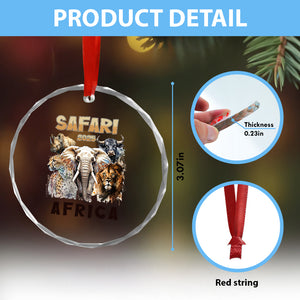 Customer Request 181125 – Safari 2025 Africa Crystal Glass Ornament Elephant Lion Rhino Buffalo Leopard Wildlife TS02 Print Your Wear