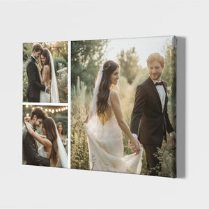 Personalized Custom Couple Photo Canvas Wall Art Prints Design 3 Picture Collage CTM02 Custom - Printyourwear