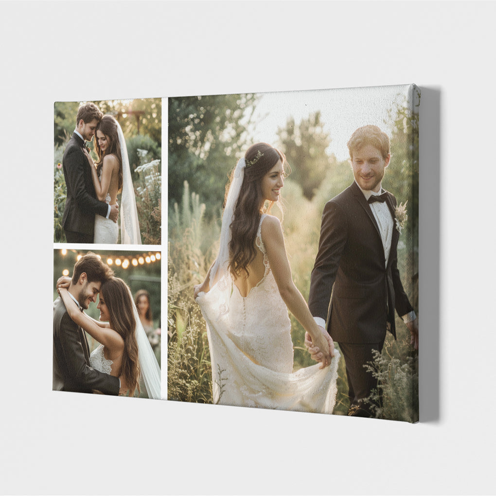 Personalized Custom Couple Photo Canvas Wall Art Prints Design 3 Picture Collage CTM02 Custom - Printyourwear