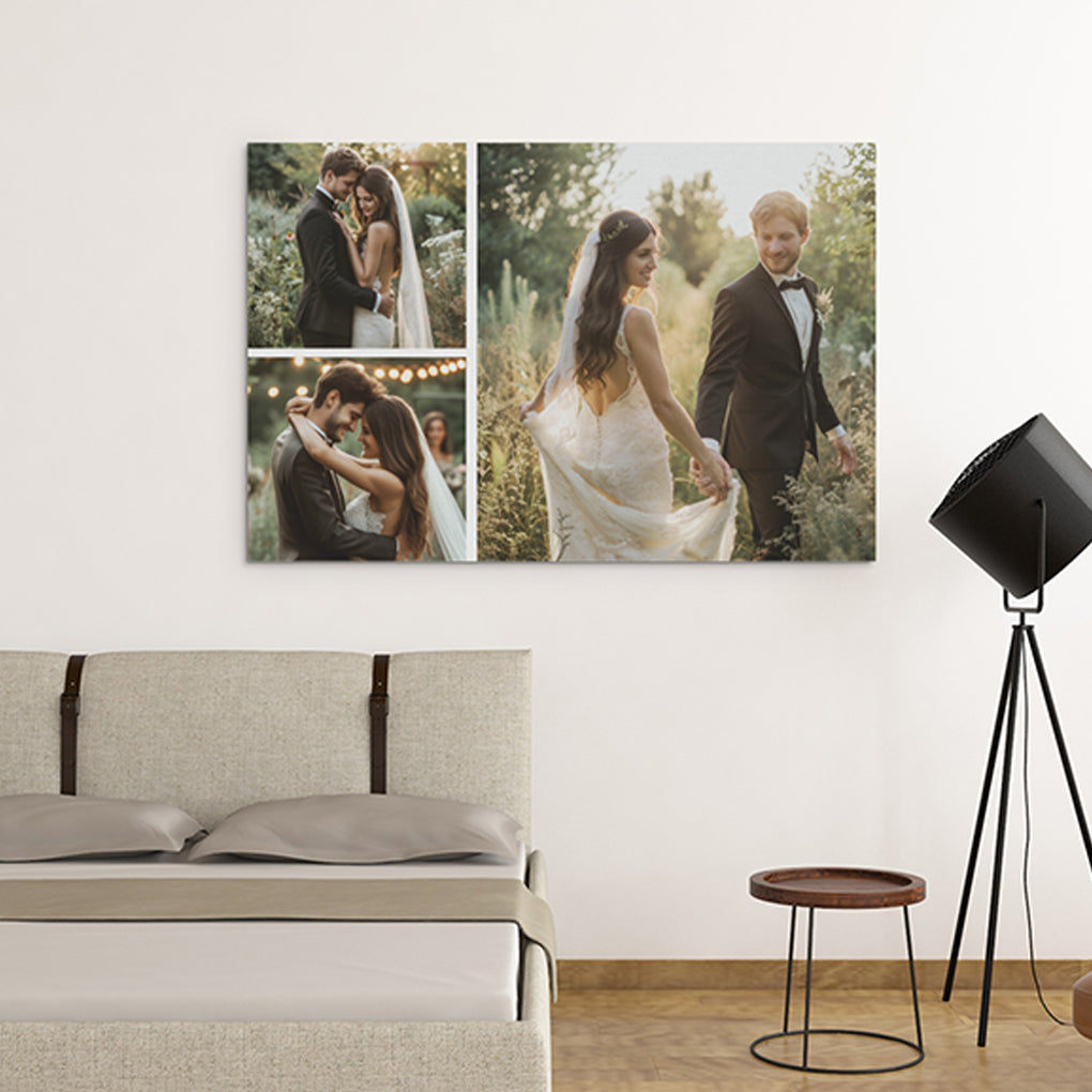 Personalized Custom Couple Photo Canvas Wall Art Prints Design 3 Picture Collage CTM02 Custom - Printyourwear