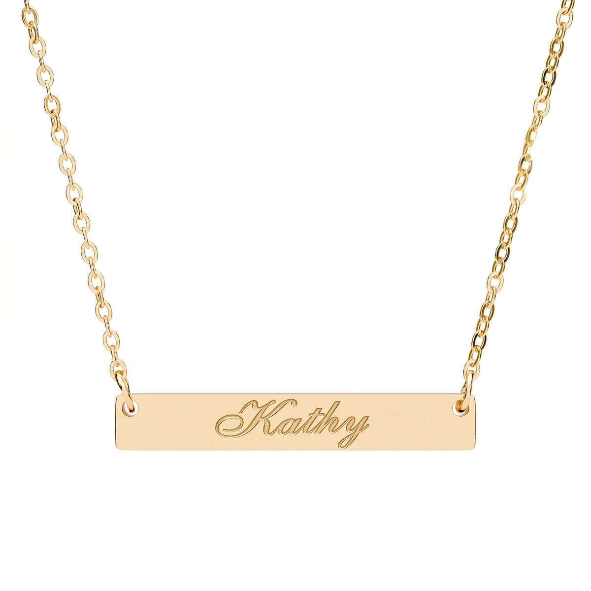 Personalized Engraved Flat Bar Necklace – Custom Name or Date Stainless Steel Gift for Her CTM02 Gold Print Your Wear