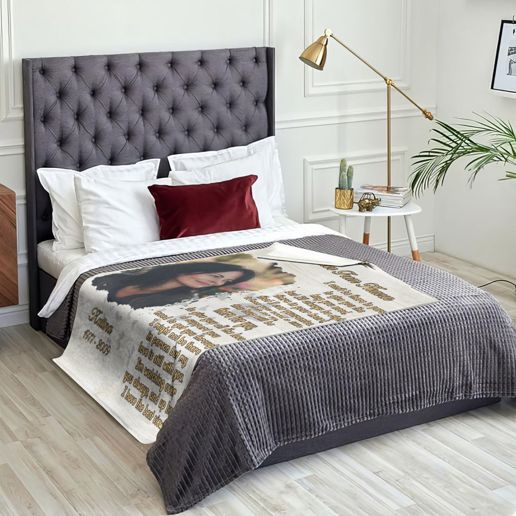 Personalized Throw Blanket Memorial Gift - Custom Photo Letter From Heaven CTM02 Print Your Wear