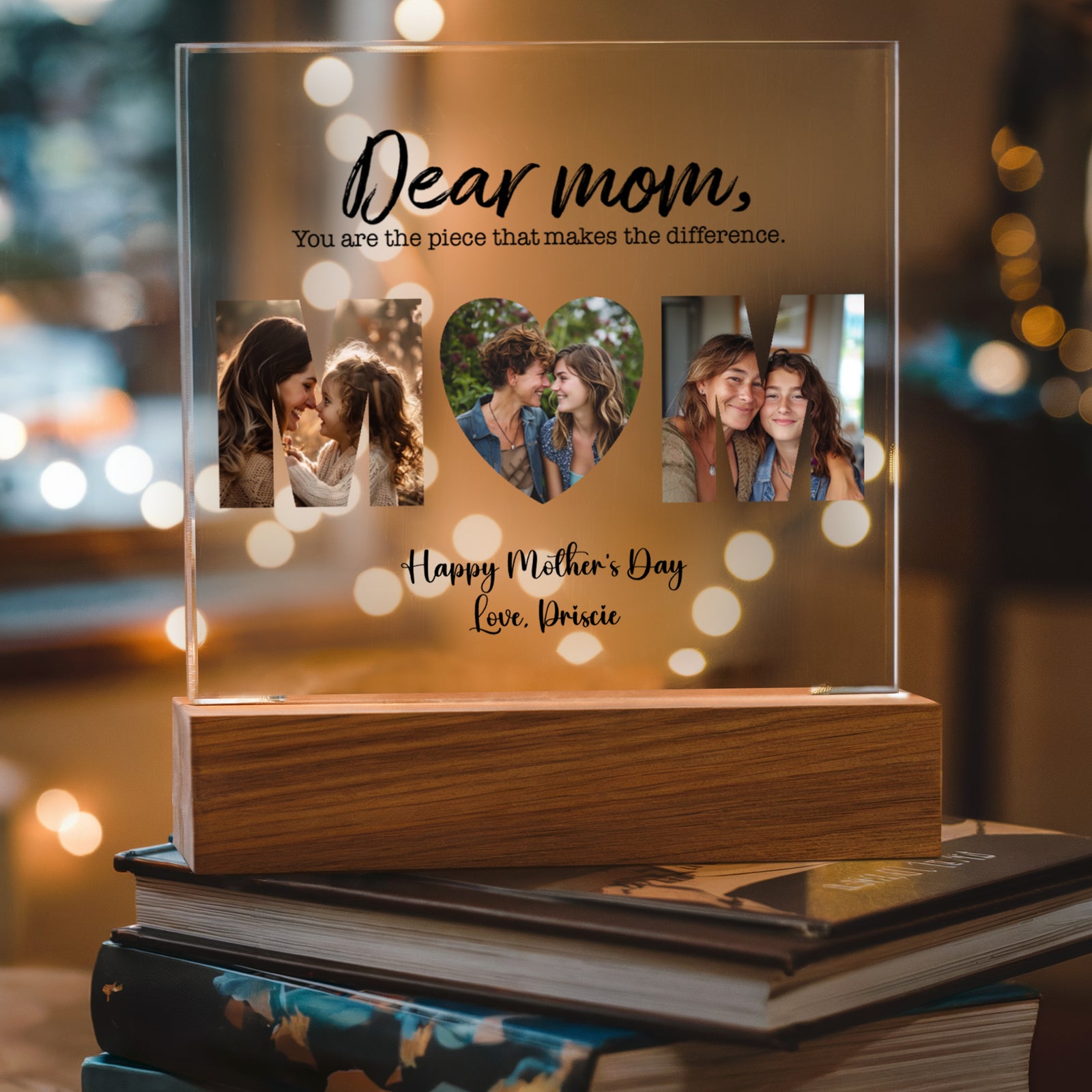 Personalized Acrylic Led Plaque - Custom Photo with Mom, Mother's Day Gift CTM02 Custom - Printyourwear