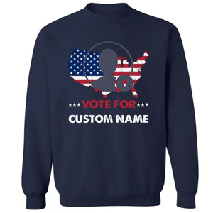 Personalized 2024 Election Shirt Custom Photo Vote For President Name America CTM02 Sweater Custom - Printyourwear