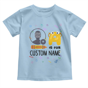 Custom Photo Personalized Kids Name T Shirt Kindergarten Cute Alphabet Is For Back To School CTM02 Print Your Wear