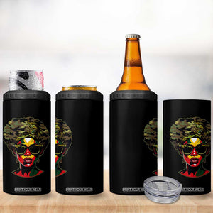 Camo African American Women Juneteenth Celebrating Black Freedom Day 4 in 1 Can Cooler Tumbler TS11 Print Your Wear