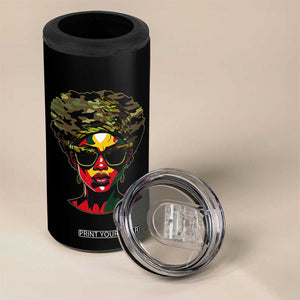 Camo African American Women Juneteenth Celebrating Black Freedom Day 4 in 1 Can Cooler Tumbler TS11 Print Your Wear