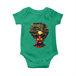 Camo African American Women Juneteenth Celebrating Black Freedom Day Baby Onesie TS11 Irish Green Print Your Wear