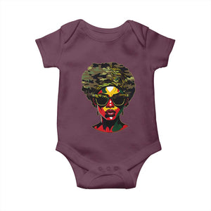 Camo African American Women Juneteenth Celebrating Black Freedom Day Baby Onesie TS11 Maroon Print Your Wear