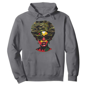 Camo African American Women Juneteenth Celebrating Black Freedom Day Hoodie TS11 Charcoal Print Your Wear