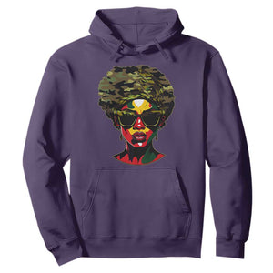 Camo African American Women Juneteenth Celebrating Black Freedom Day Hoodie TS11 Purple Print Your Wear