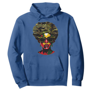 Camo African American Women Juneteenth Celebrating Black Freedom Day Hoodie TS11 Royal Blue Print Your Wear