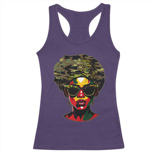 Camo African American Women Juneteenth Celebrating Black Freedom Day Racerback Tank Top TS11 Purple Print Your Wear
