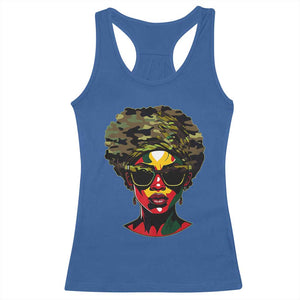 Camo African American Women Juneteenth Celebrating Black Freedom Day Racerback Tank Top TS11 Royal Blue Print Your Wear