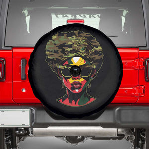 Camo African American Women Juneteenth Celebrating Black Freedom Day Spare Tire Cover TS11 Black Print Your Wear