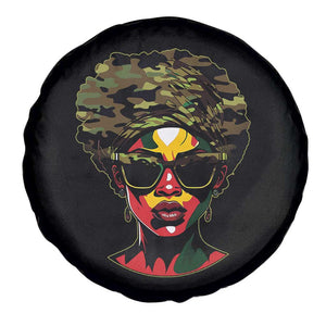 Camo African American Women Juneteenth Celebrating Black Freedom Day Spare Tire Cover TS11 Print Your Wear