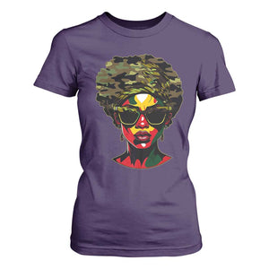 Camo African American Women Juneteenth Celebrating Black Freedom Day T Shirt For Women TS11 Purple Print Your Wear