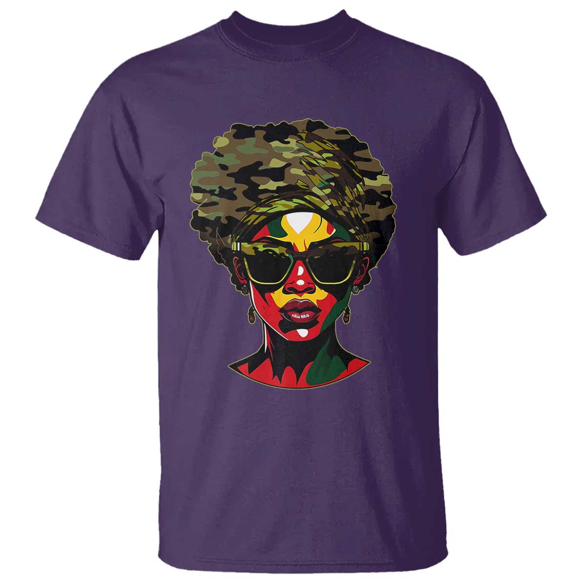 Camo African American Women Juneteenth Celebrating Black Freedom Day T Shirt TS11 Purple Print Your Wear