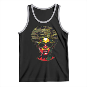 Camo African American Women Juneteenth Celebrating Black Freedom Day Tank Top TS11 Black Athletic Heather Print Your Wear