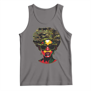 Camo African American Women Juneteenth Celebrating Black Freedom Day Tank Top TS11 Deep Heather Print Your Wear