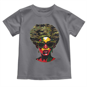 Camo African American Women Juneteenth Celebrating Black Freedom Day Toddler T Shirt TS11 Charcoal Print Your Wear