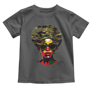 Camo African American Women Juneteenth Celebrating Black Freedom Day Toddler T Shirt TS11 Dark Heather Print Your Wear