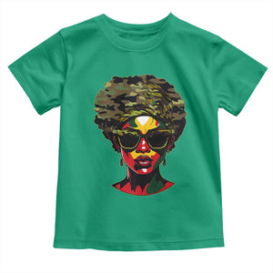 Camo African American Women Juneteenth Celebrating Black Freedom Day Toddler T Shirt TS11 Irish Green Print Your Wear