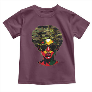 Camo African American Women Juneteenth Celebrating Black Freedom Day Toddler T Shirt TS11 Maroon Print Your Wear