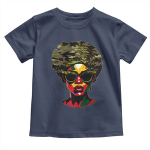 Camo African American Women Juneteenth Celebrating Black Freedom Day Toddler T Shirt TS11 Navy Print Your Wear