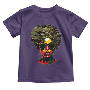 Camo African American Women Juneteenth Celebrating Black Freedom Day Toddler T Shirt TS11 Purple Print Your Wear
