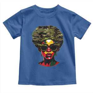 Camo African American Women Juneteenth Celebrating Black Freedom Day Toddler T Shirt TS11 Royal Blue Print Your Wear