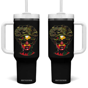 Camo African American Women Juneteenth Celebrating Black Freedom Day Tumbler With Handle TS11 One Size: 40 oz Black Print Your Wear