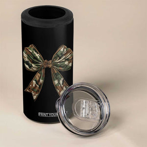 Camo Coquette Bow 4 in 1 Can Cooler Tumbler Camouflage Old Hunting Women Girl TS10 Print Your Wear