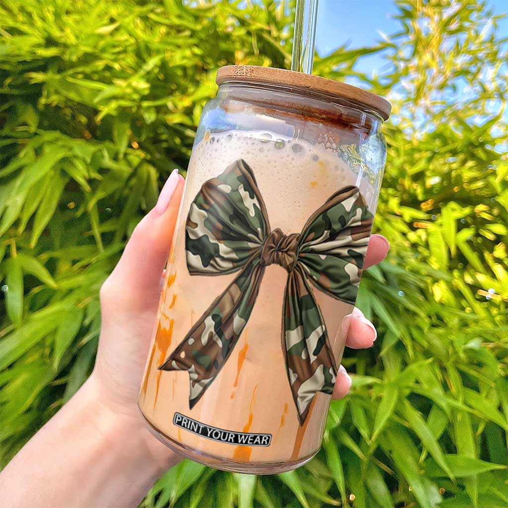 Camo Coquette Bow Glass Can Camouflage Old Hunting Women Girl TS10 Print Your Wear