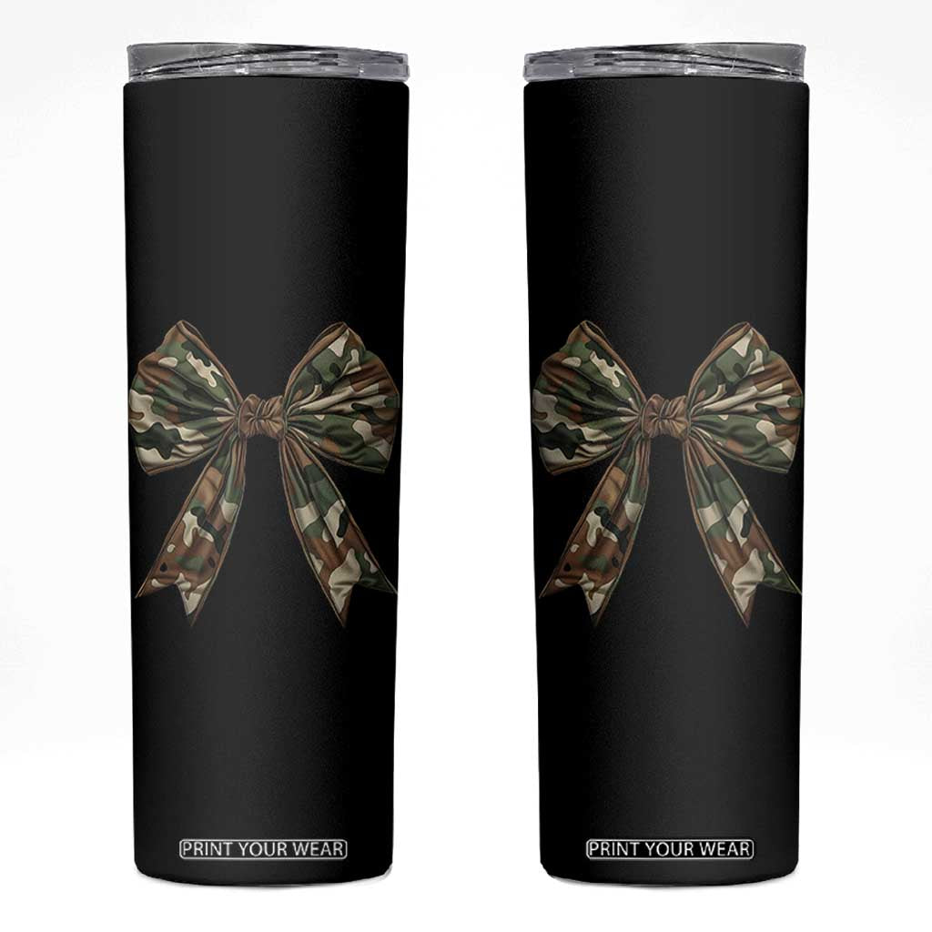 Camo Coquette Bow Skinny Tumbler Camouflage Old Hunting Women Girl TS10 Black Print Your Wear