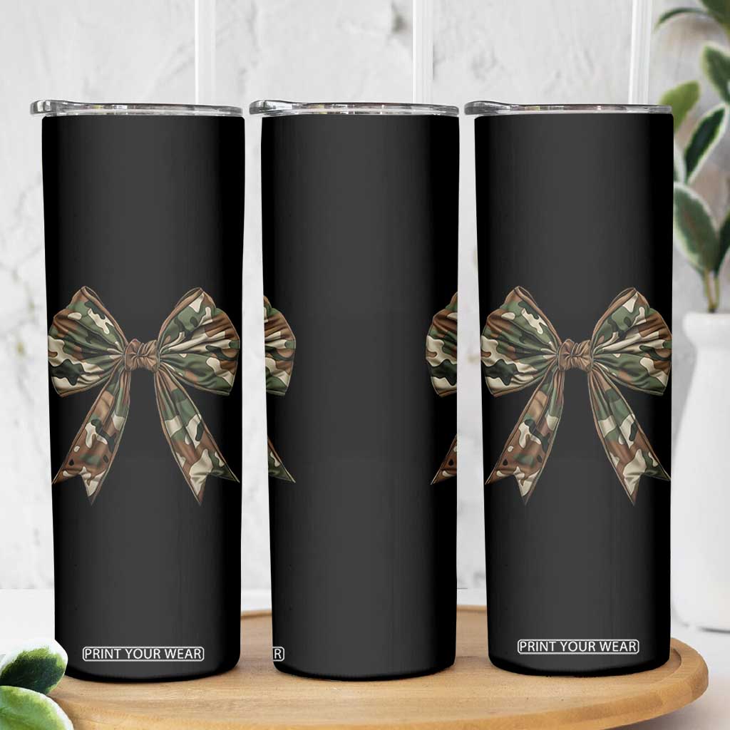 Camo Coquette Bow Skinny Tumbler Camouflage Old Hunting Women Girl TS10 Print Your Wear