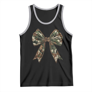 Camo Coquette Bow Tank Top Camouflage Old Hunting Women Girl TS10 Black Athletic Heather Print Your Wear