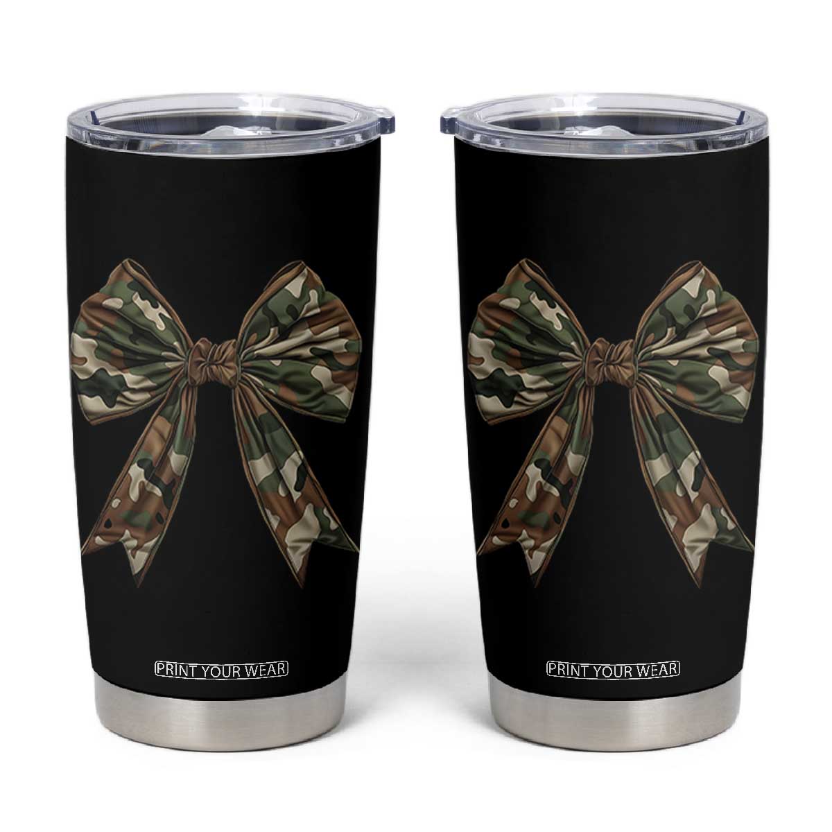 Camo Coquette Bow Tumbler Cup Camouflage Old Hunting Women Girl TS10 Black Print Your Wear