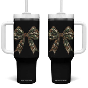 Camo Coquette Bow Tumbler With Handle Camouflage Old Hunting Women Girl TS10 One Size: 40 oz Black Print Your Wear