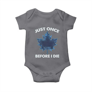 Canada Hockey Baby Onesie Toronto Just Once Before I Die Vintage Canadian Maple Leafs TS10 Charcoal Print Your Wear