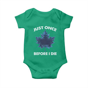 Canada Hockey Baby Onesie Toronto Just Once Before I Die Vintage Canadian Maple Leafs TS10 Irish Green Print Your Wear