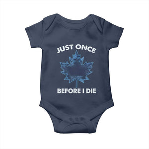 Canada Hockey Baby Onesie Toronto Just Once Before I Die Vintage Canadian Maple Leafs TS10 Navy Print Your Wear