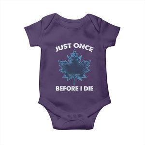 Canada Hockey Baby Onesie Toronto Just Once Before I Die Vintage Canadian Maple Leafs TS10 Purple Print Your Wear