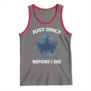 Canada Hockey Tank Top Toronto Just Once Before I Die Vintage Canadian Maple Leafs TS10 Deep Heather Red Print Your Wear