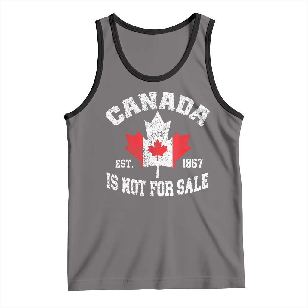 Canada is Not For Sale Tank Top Proudly Canadian Independence Flag EST. 1867 TS10 Deep Heather Black Print Your Wear