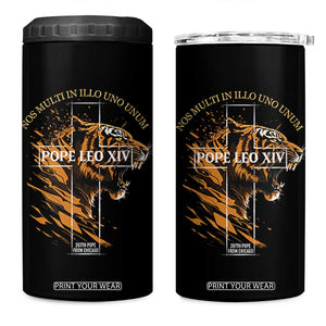 Cardinal Pope Leo XIV 4 in 1 Can Cooler Tumbler Nos Multi In Illo Uno Unum 267th Pope From Chicago Tiger TS11 One Size: 16 oz Black Print Your Wear
