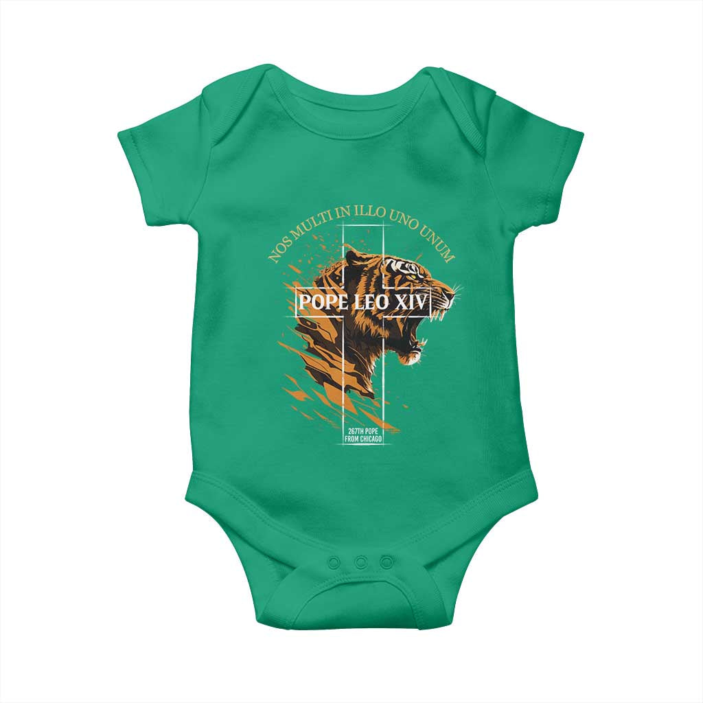 Cardinal Pope Leo XIV Baby Onesie Nos Multi In Illo Uno Unum 267th Pope From Chicago Tiger TS11 Irish Green Print Your Wear