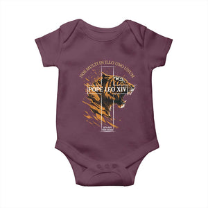 Cardinal Pope Leo XIV Baby Onesie Nos Multi In Illo Uno Unum 267th Pope From Chicago Tiger TS11 Maroon Print Your Wear