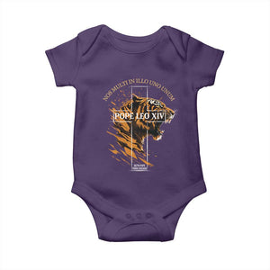 Cardinal Pope Leo XIV Baby Onesie Nos Multi In Illo Uno Unum 267th Pope From Chicago Tiger TS11 Purple Print Your Wear